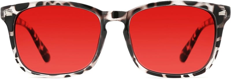 TIJN Sleep Glasses with Blue Green Light Blocking, Red Light Lens for Computer Gaming, Screen Fatigue & UV Protection - Image 1